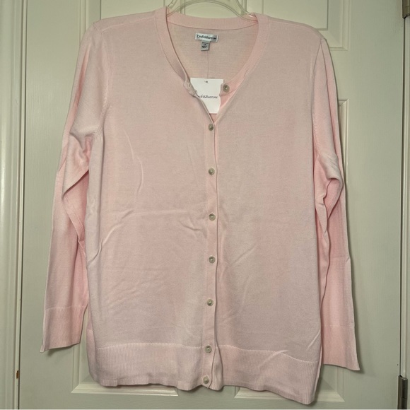 CROFT & BARROW Pink Cardigan Button Down Long Sleeve Top Sweater Plus Sz 2X NEW - Picture 8 of 8